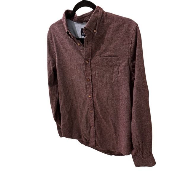 Ben Sherman Men’s maroon Twill Flannel Button Down Long Sleeve shirt Medium - Picture 3 of 11